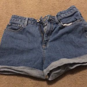blue jean shorts